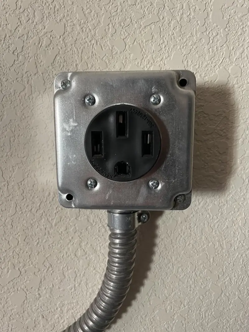 NEMA 14-50 outlet installed for Electrical Panel Upgrade in Tice